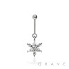 316L SURGICAL STEEL CZ FLORAL MARQUISE FLOWER BURST VERTICAL HELIX STUD